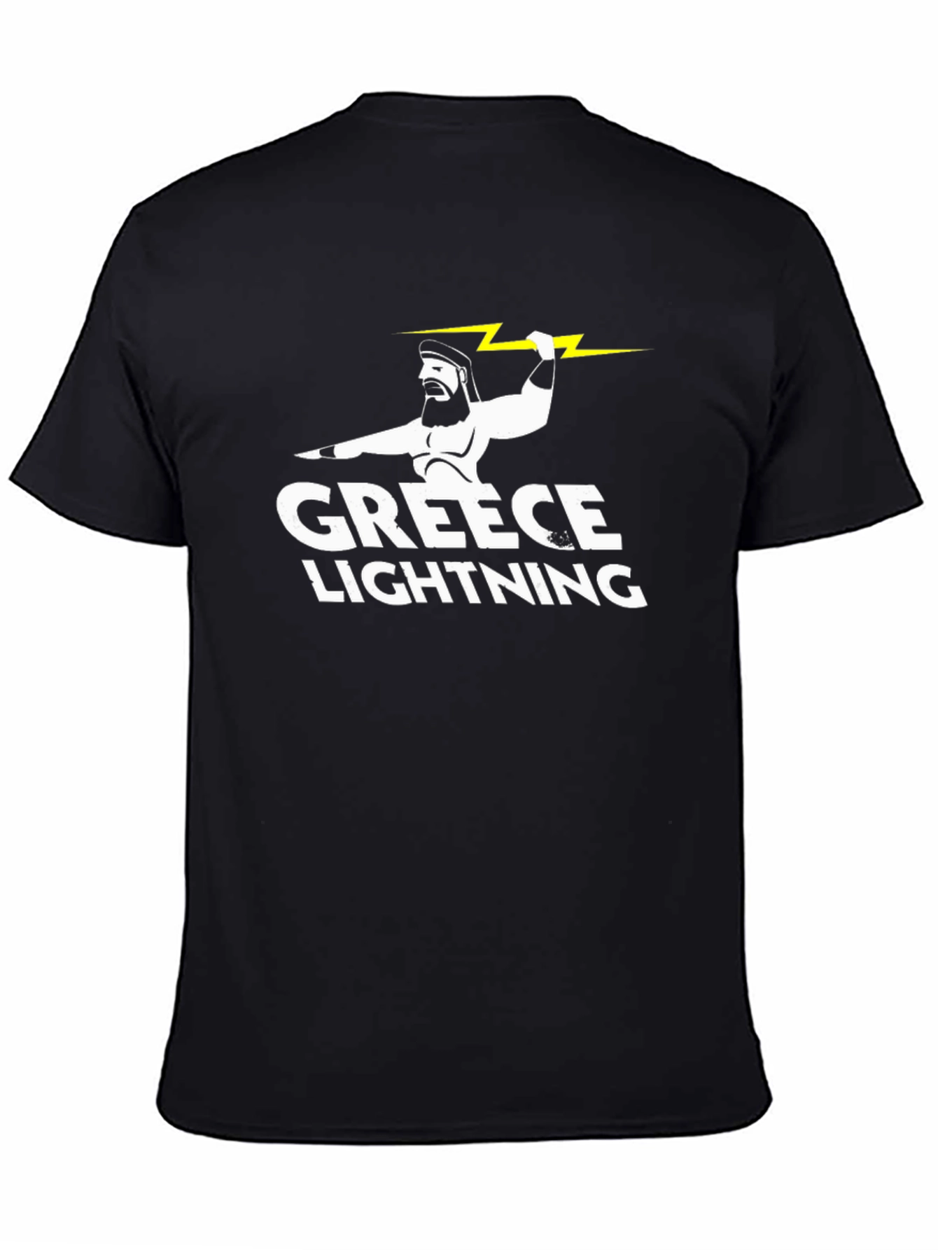 Black Greece Lightning Zeus Graphic T-Shirt view 4
