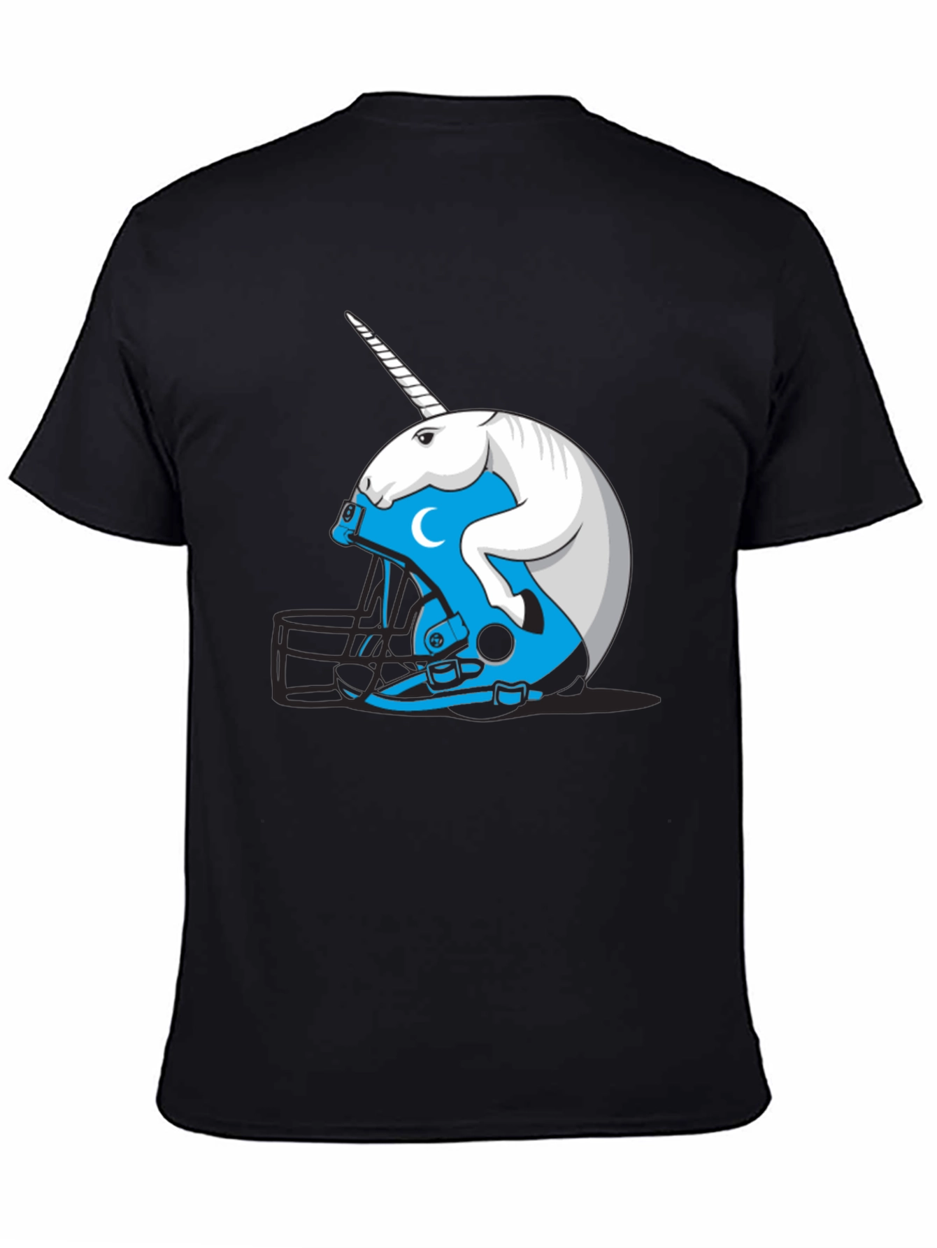 Black Unicorn Helmet T-Shirt - Fantasy Football Fan Tee view 4