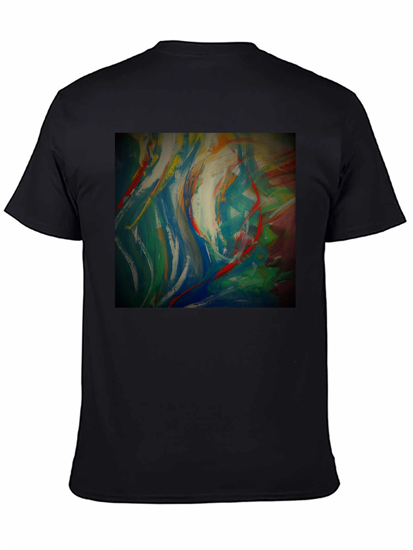 Black Abstract Art Graphic Tee - Modern Style view 4