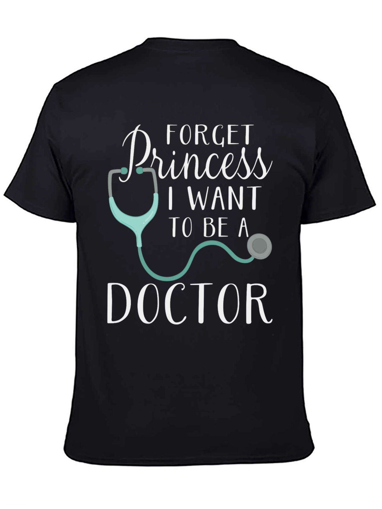 Black Forget Princess Doctor T-Shirt view 4