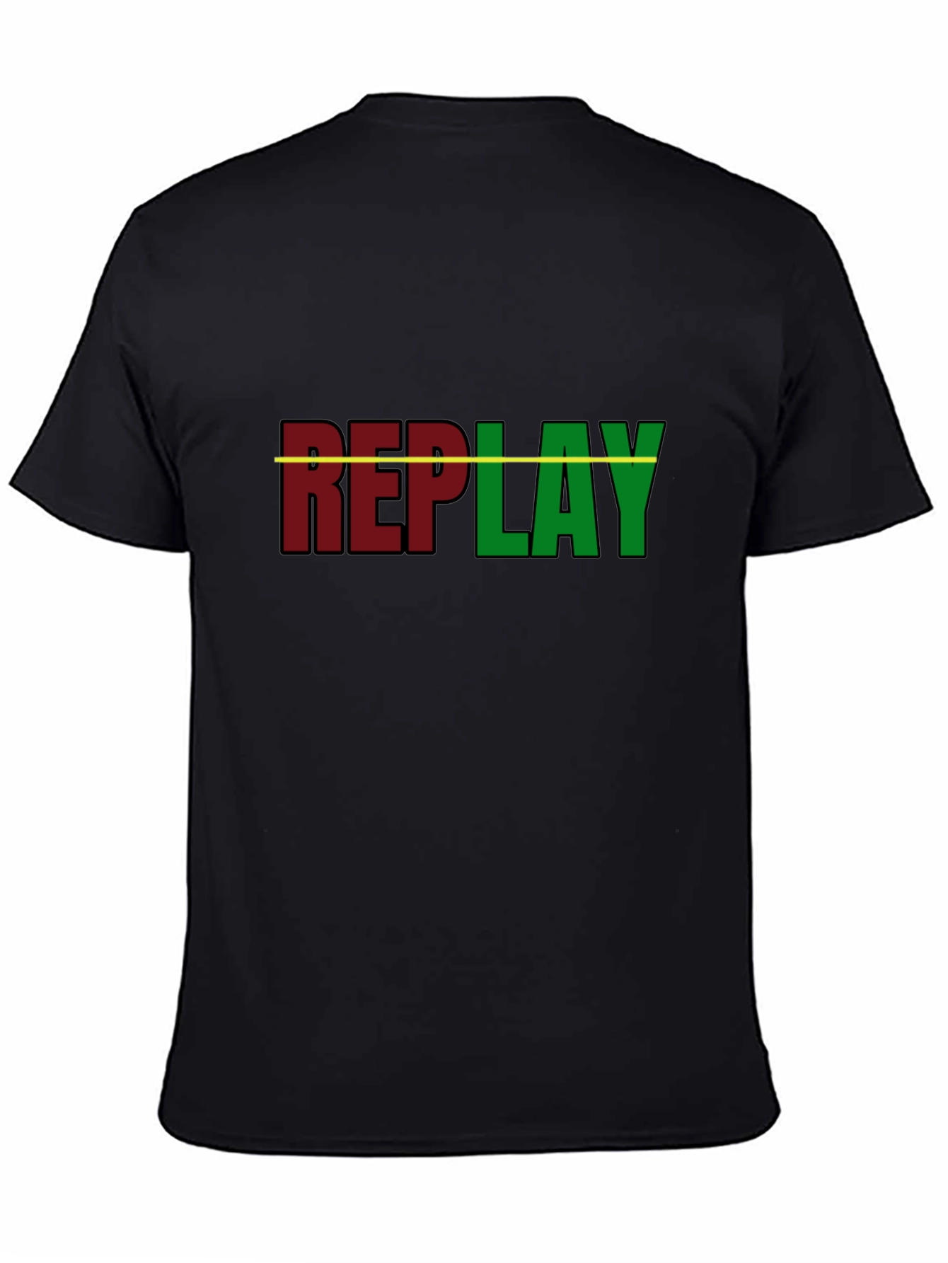 Black Replay Graphic T-Shirt - Black Cotton Tee view 4