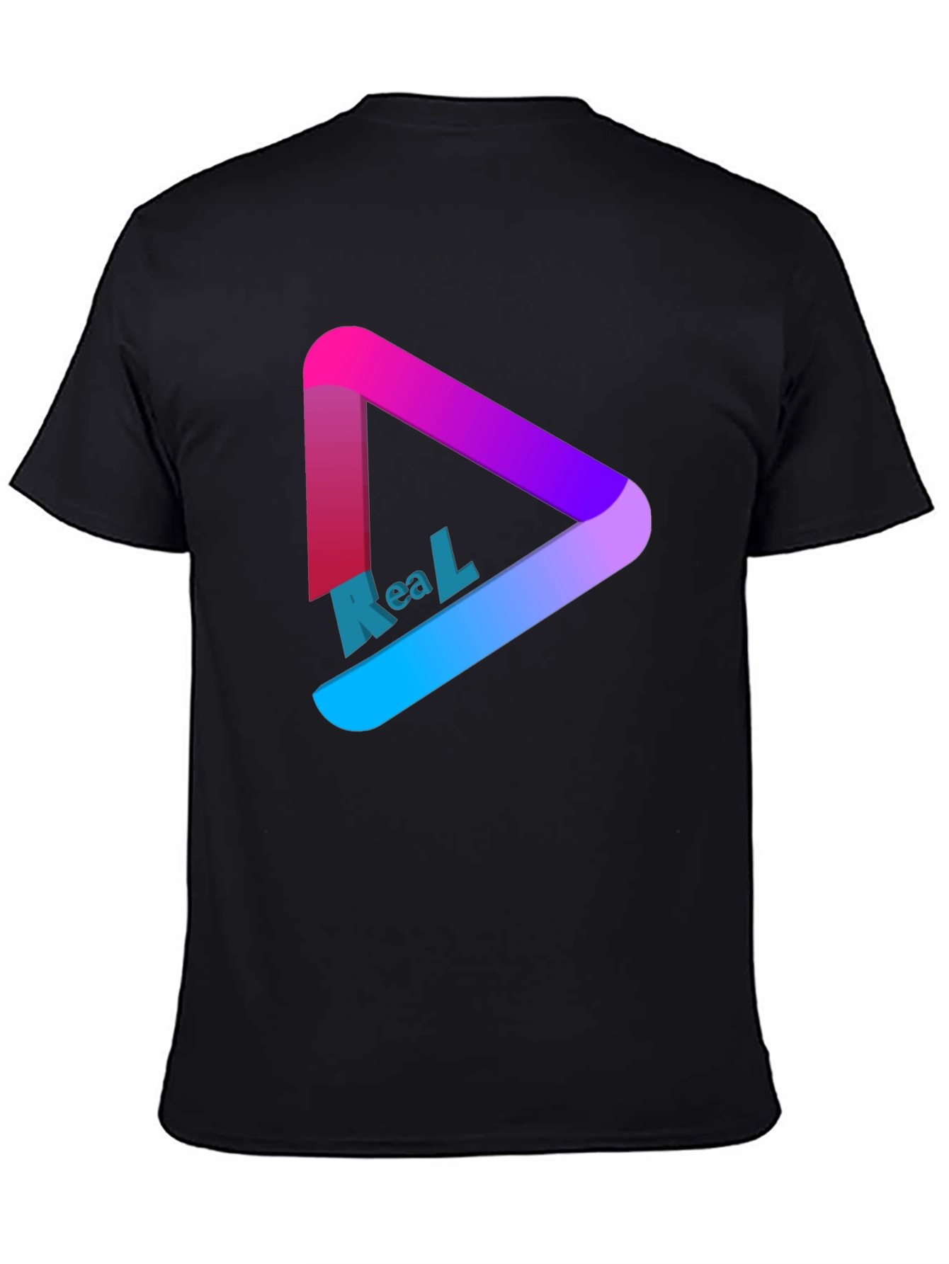 Black Gradient Triangle T-Shirt view 4