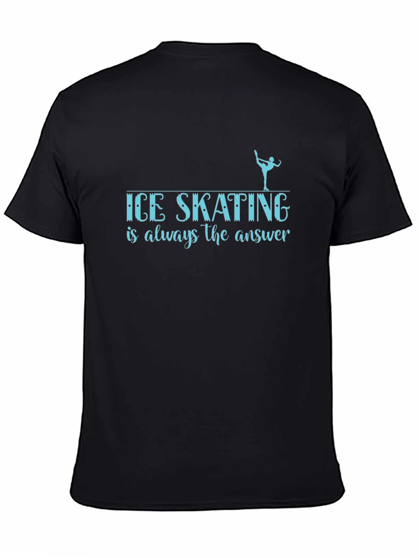Black Ice Skating Always the Answer Black T-Shirt view 4