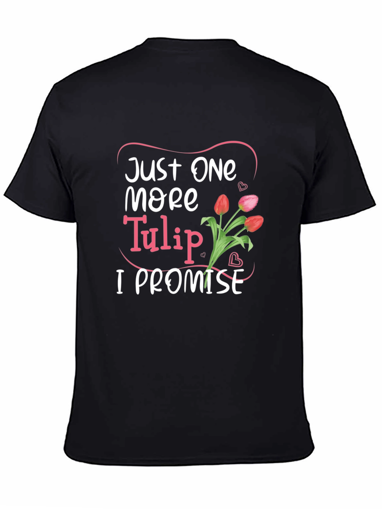 Black Just One More Tulip Graphic Tee view 4