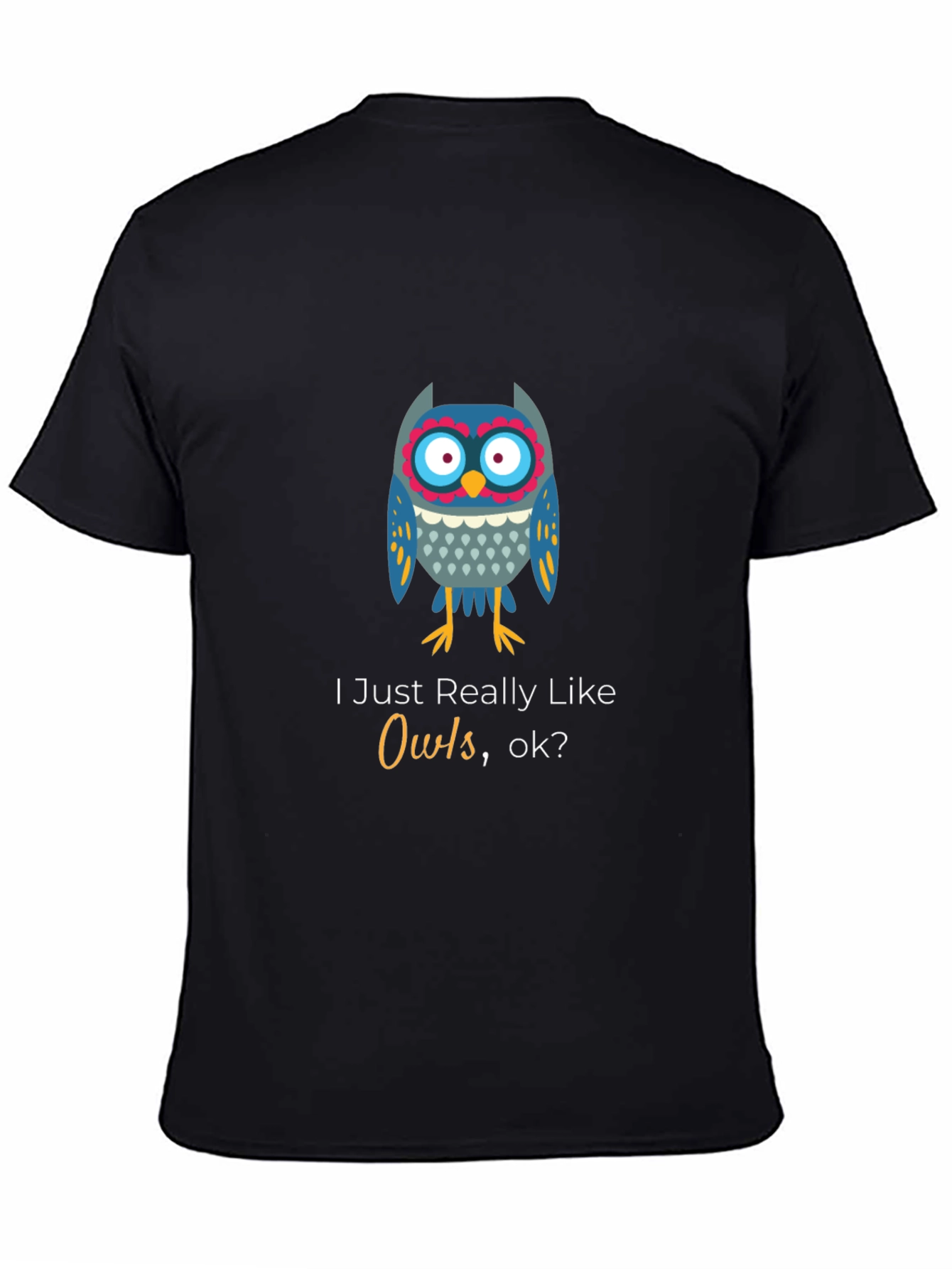 Black Owl Lover Black T-Shirt - Unisex Soft Cotton Tee view 4