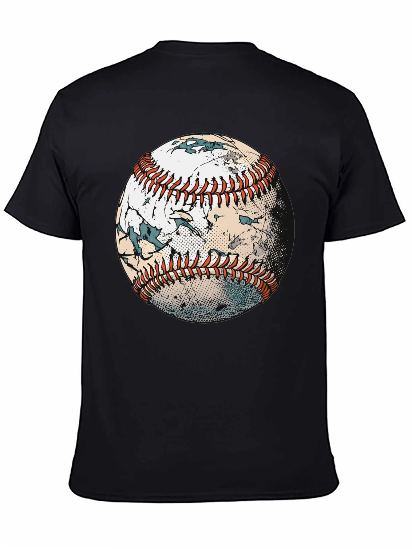 Black Distressed Baseball Graphic T-Shirt view 4