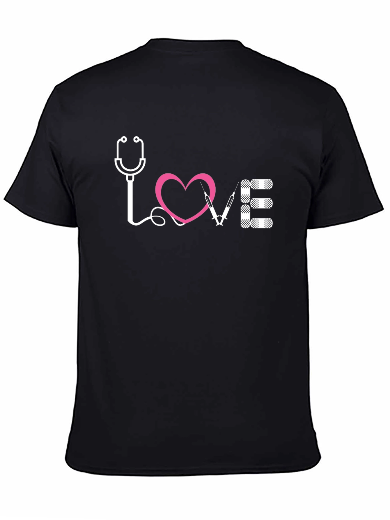 Black Nurse Love Graphic T-Shirt - Black view 4