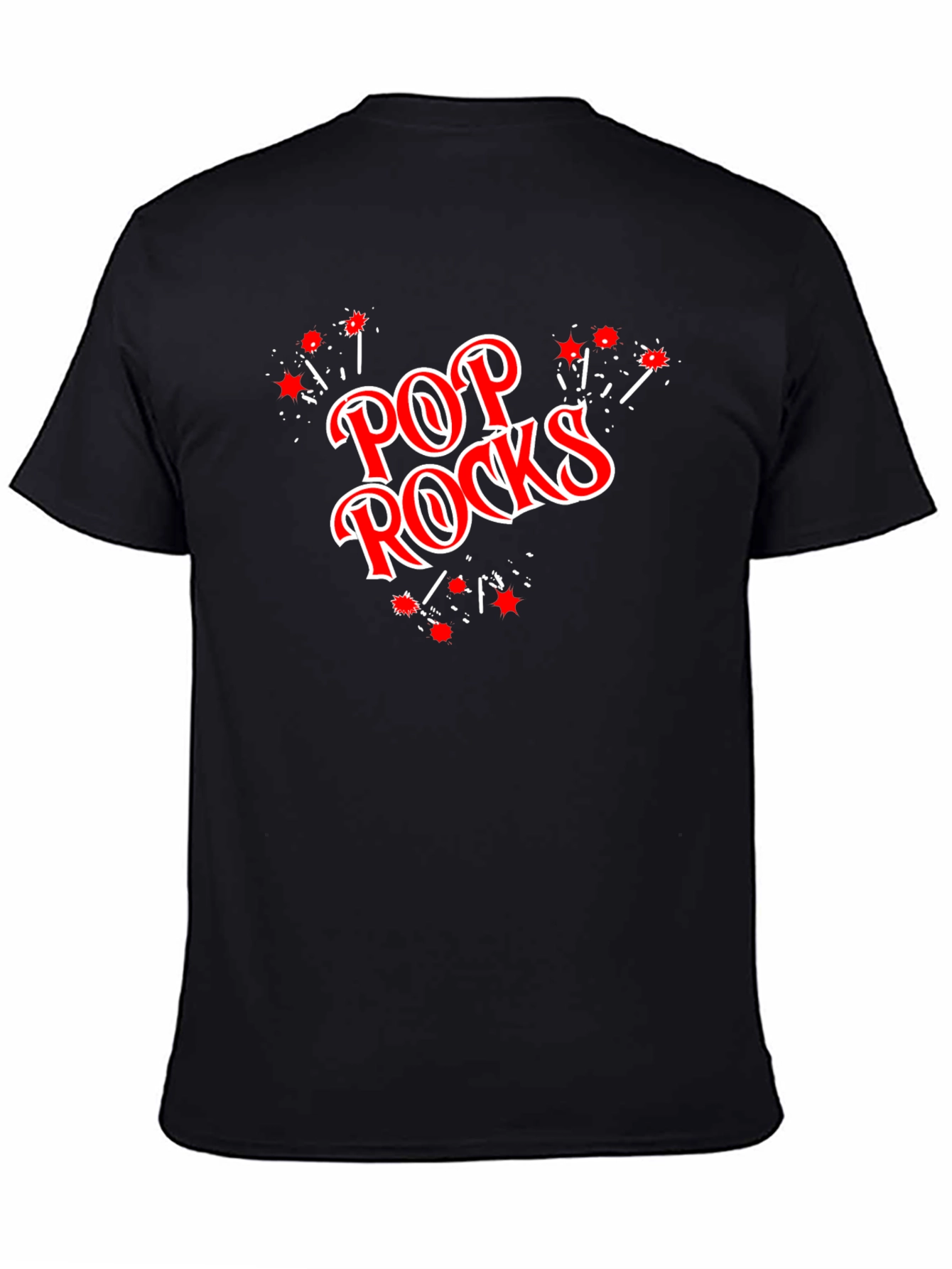 Black Pop Rocks Graphic T-Shirt - Black Cotton Tee view 4