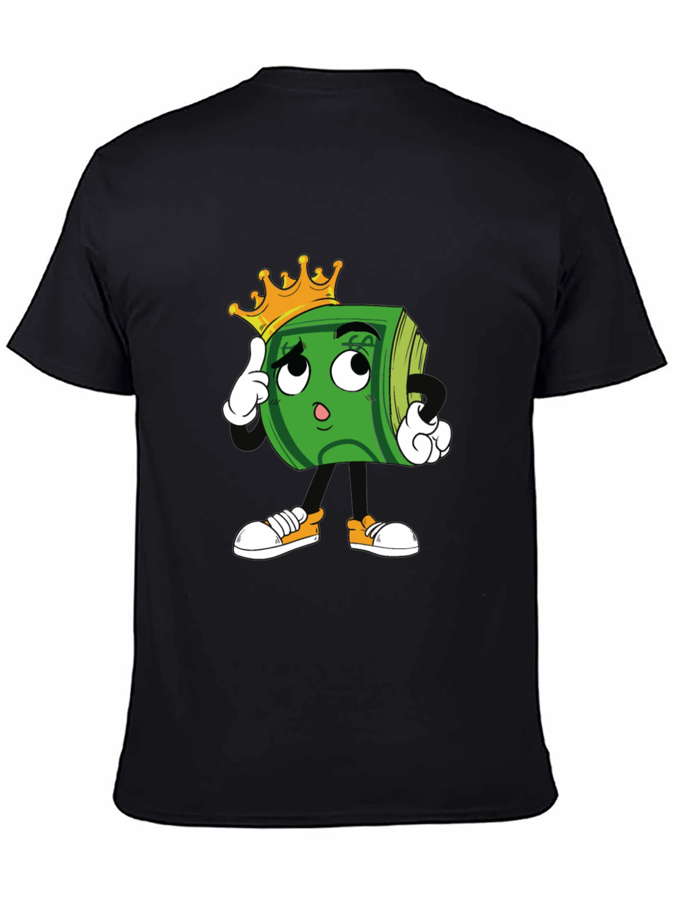 Black Cartoon Money Graphic T-Shirt view 4
