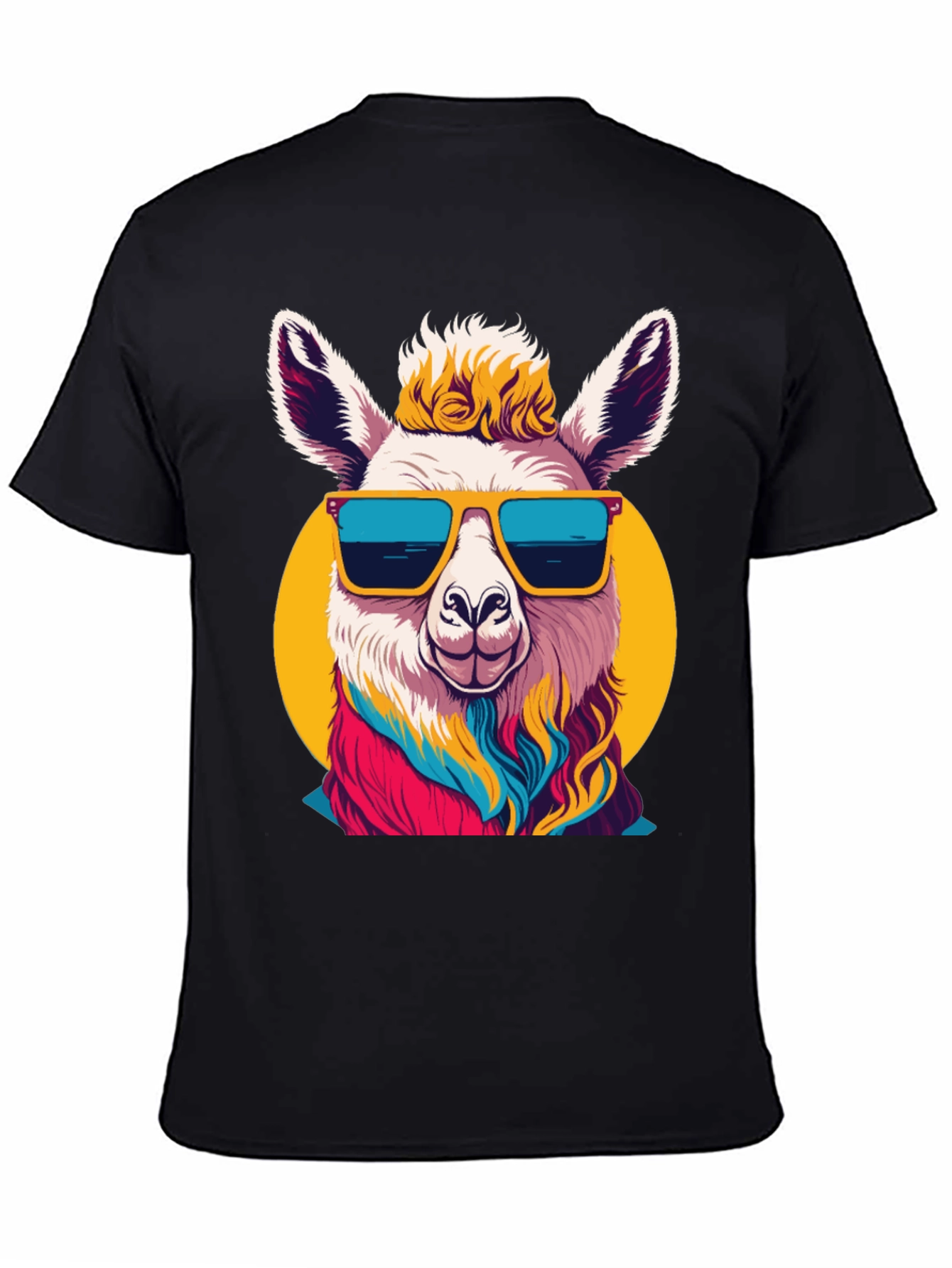 Black Cool Llama Graphic Tee - Black T-Shirt view 4