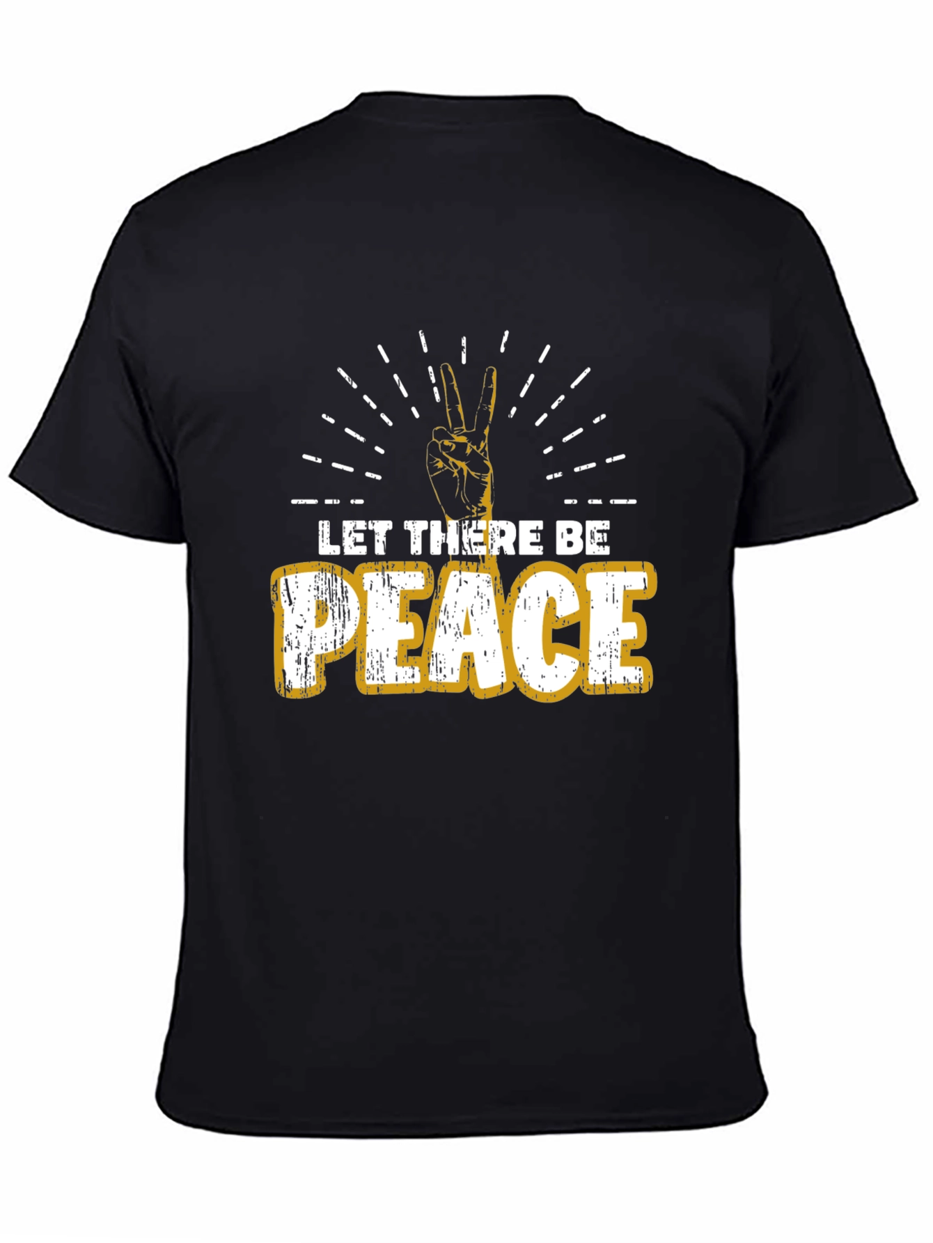 Black Let There Be Peace Graphic Tee - Soft Cotton Blend view 4