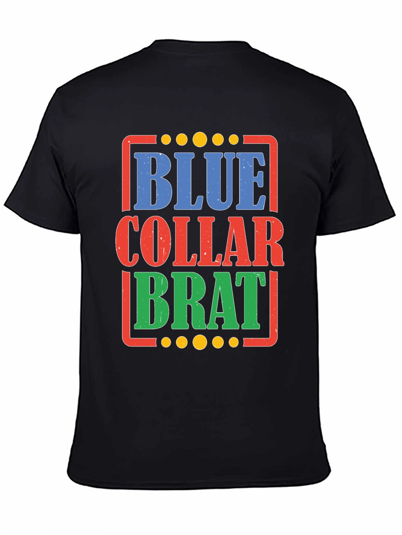 Black Blue Collar Brat Graphic T-Shirt view 4