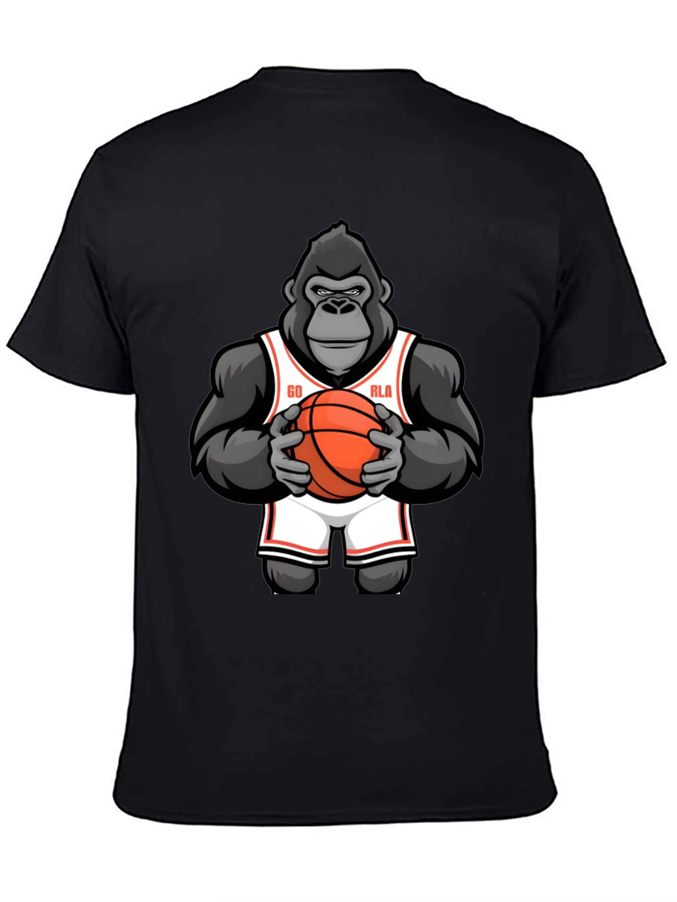 Black Gorilla Basketball Graphic T-Shirt view 4