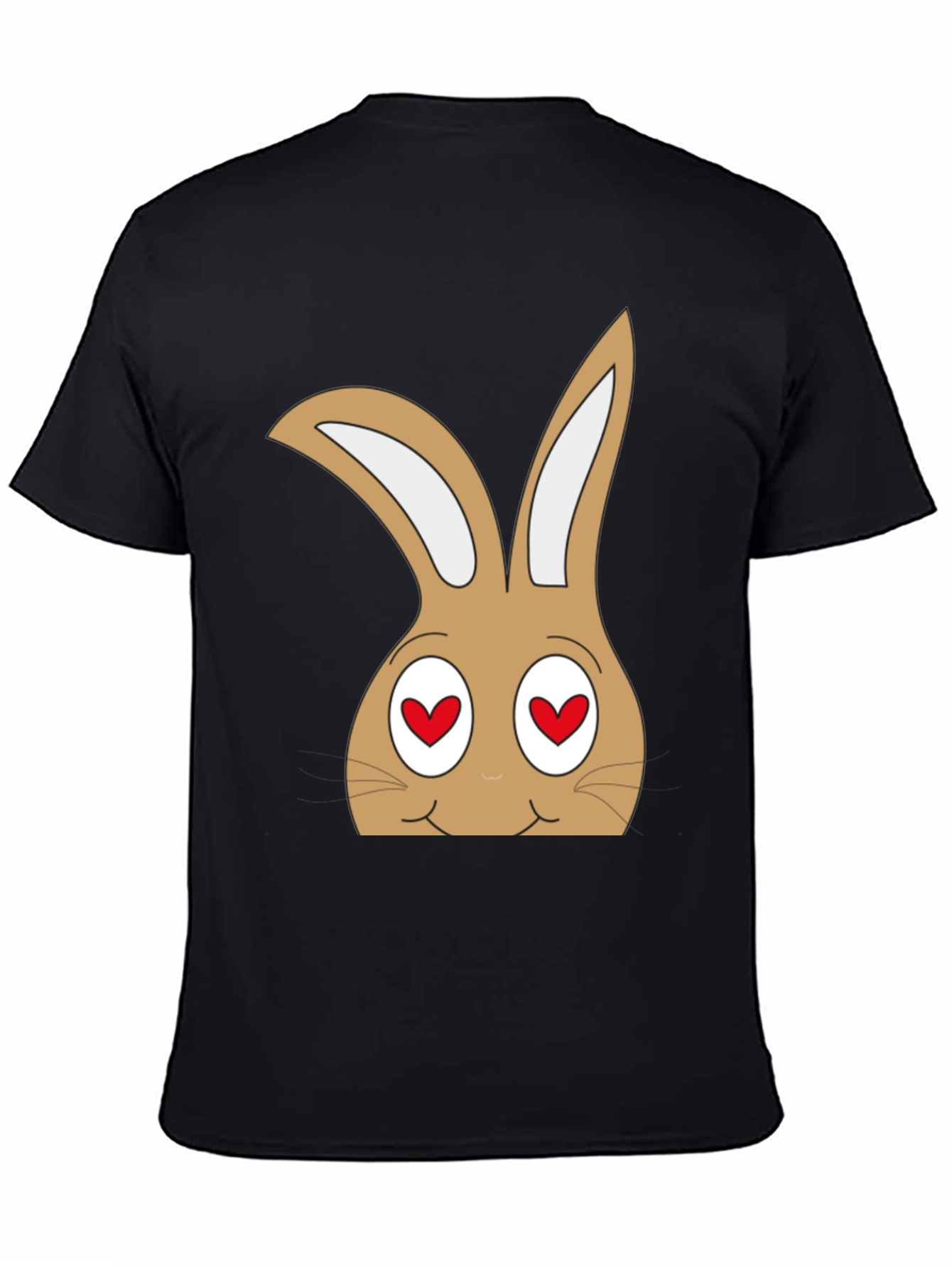Black Funny Bunny Heart Eyes T-Shirt view 4