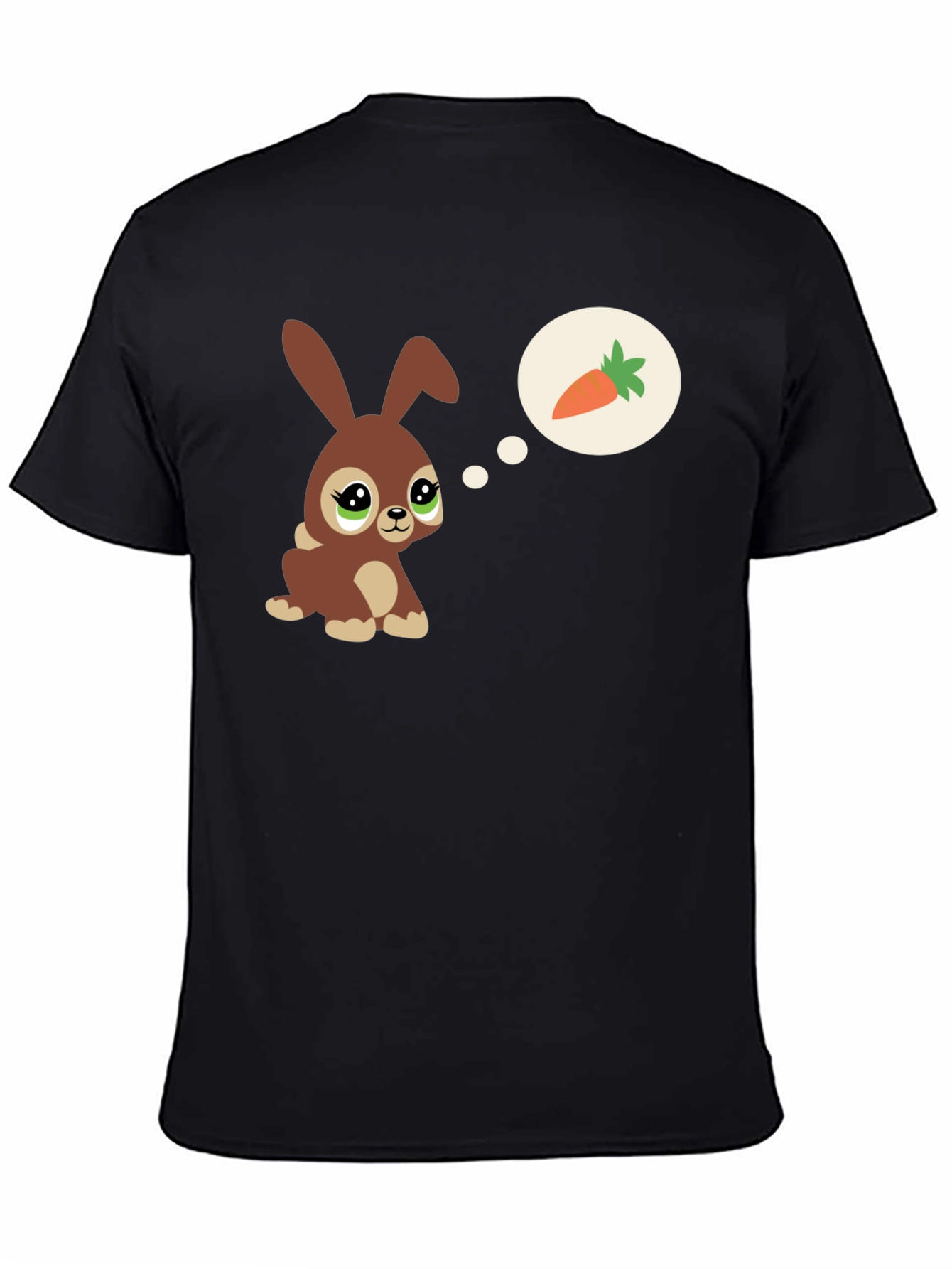 Black Cute Bunny Carrot Dream T-Shirt view 4