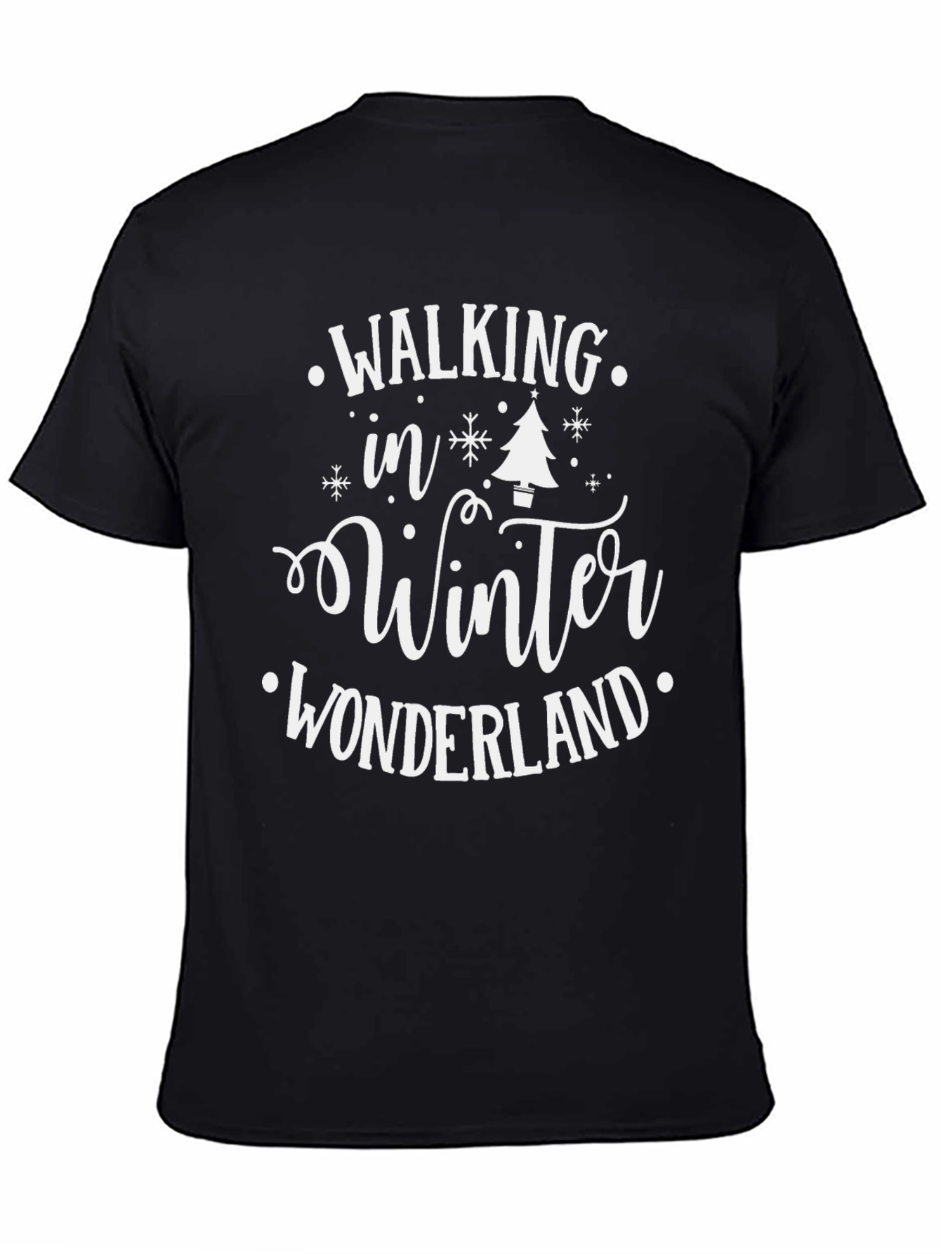 Walking in Winter Wonderland Black Graphic Tee - 4