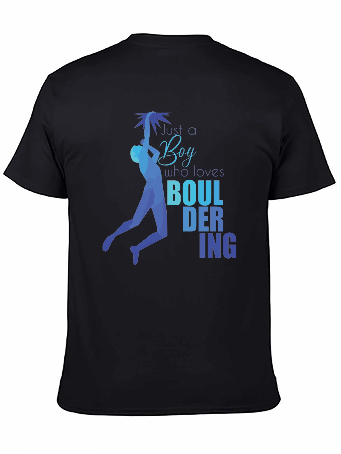 Black Bouldering Boy Graphic T-Shirt - Climbing Enthusiast Tee view 4