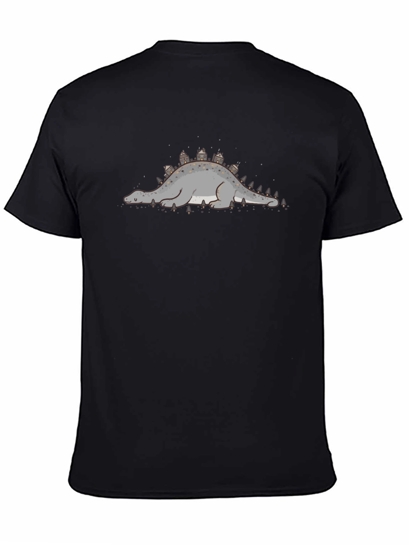 Black Dino Town Tee - Unique Graphic Print view 4