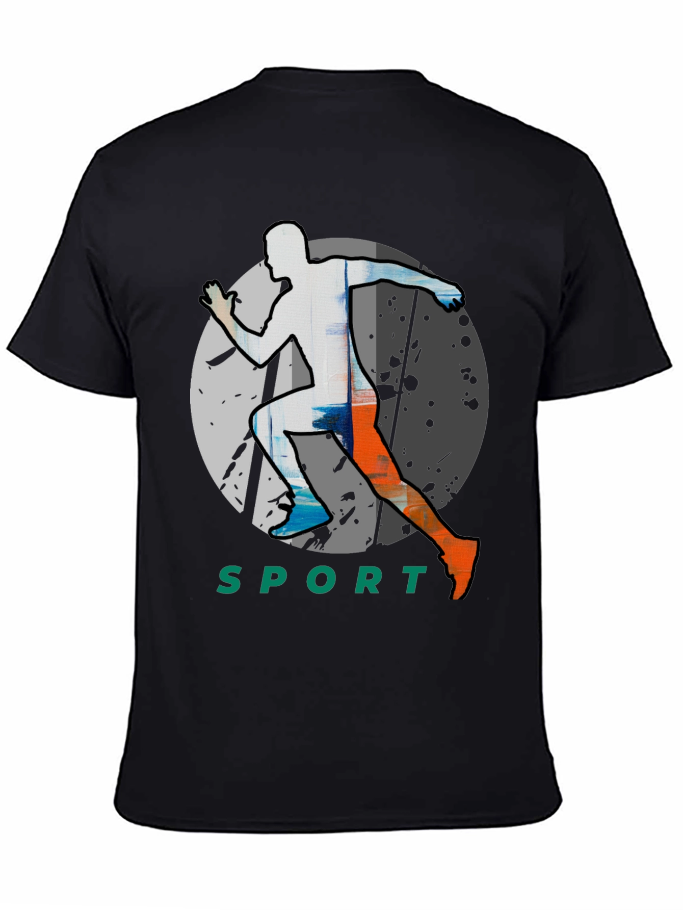Men's Black Graphic Tee - Sport Runner Design - 4