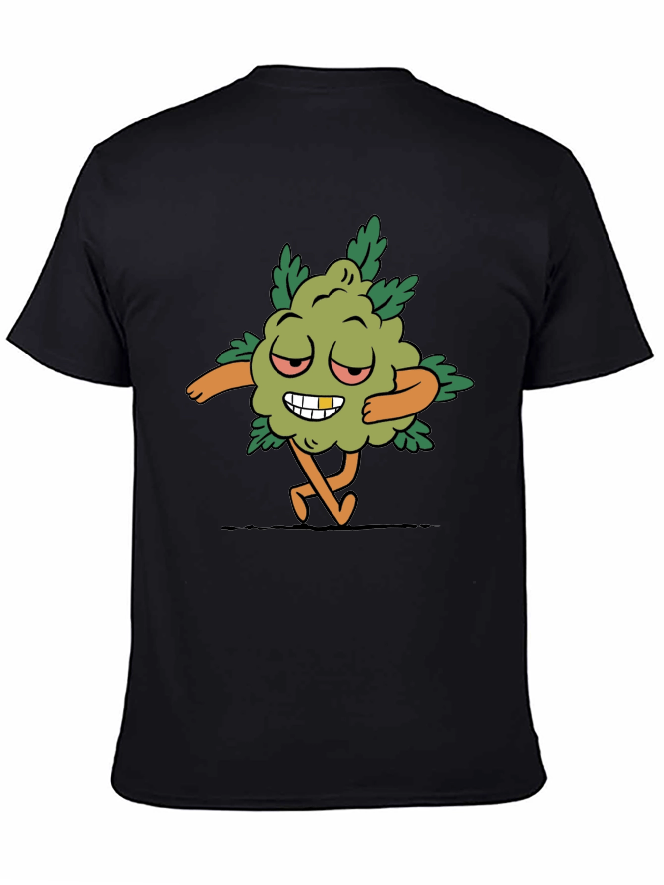 Black Cartoon Weed Bud T-Shirt view 4
