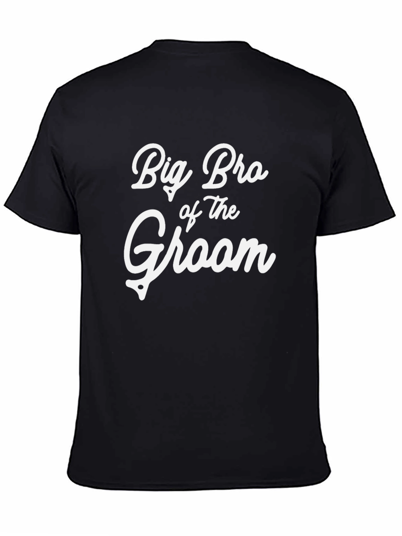 Black Big Bro of the Groom Black T-Shirt view 4