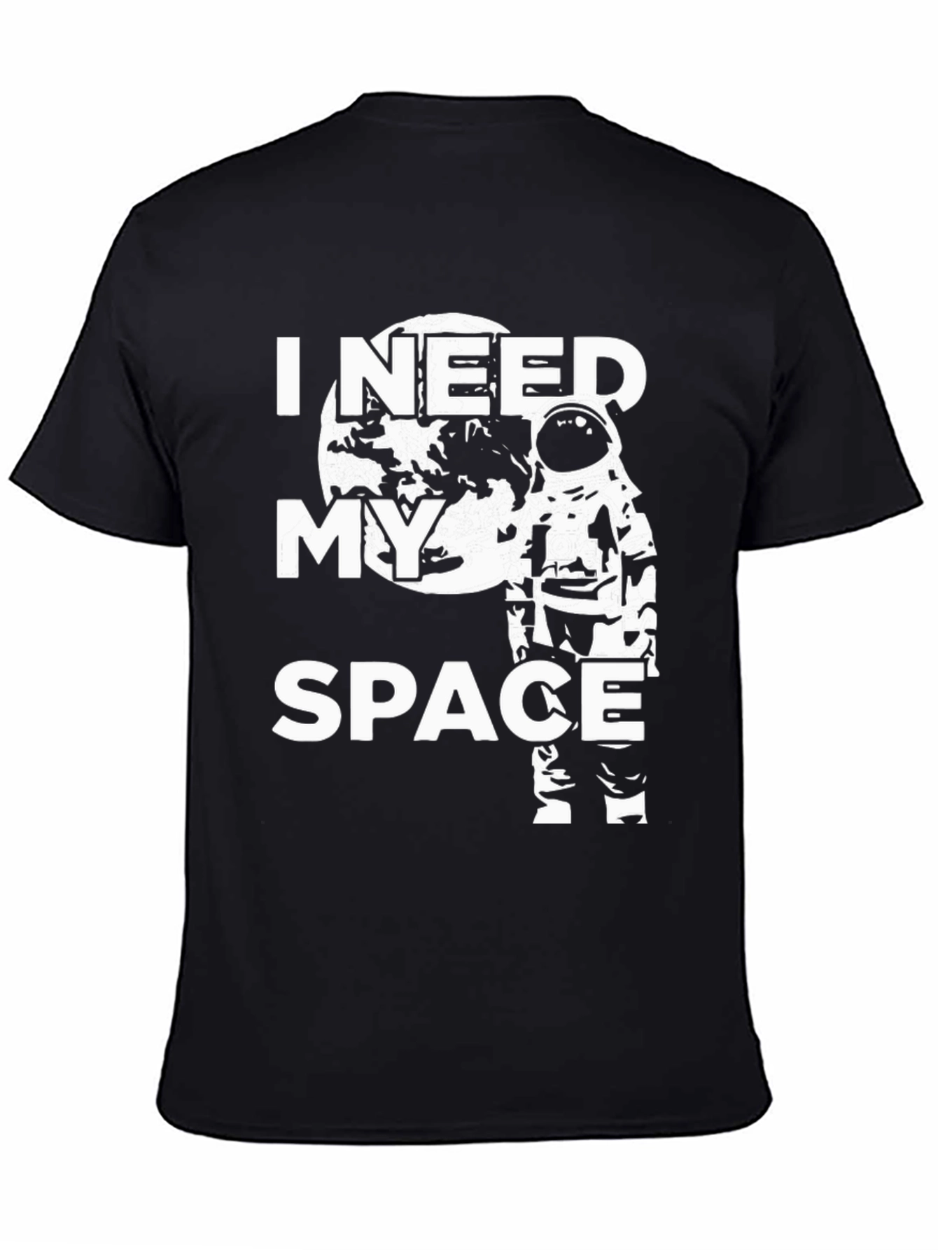Black I Need My Space Graphic T-Shirt - Astronaut Design view 4