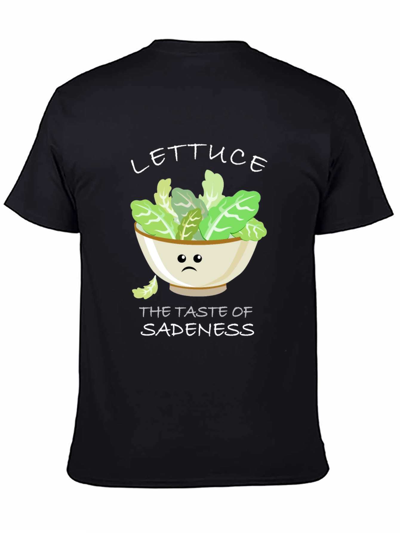 Black Lettuce Sadness T-Shirt - Funny Foodie Tee view 4