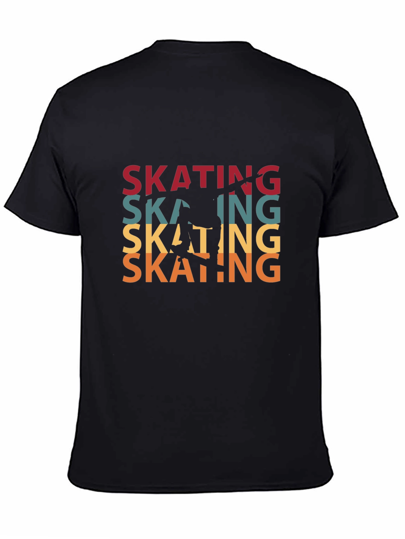 Black Retro Skating T-Shirt - Classic Design, Comfortable Fit view 4