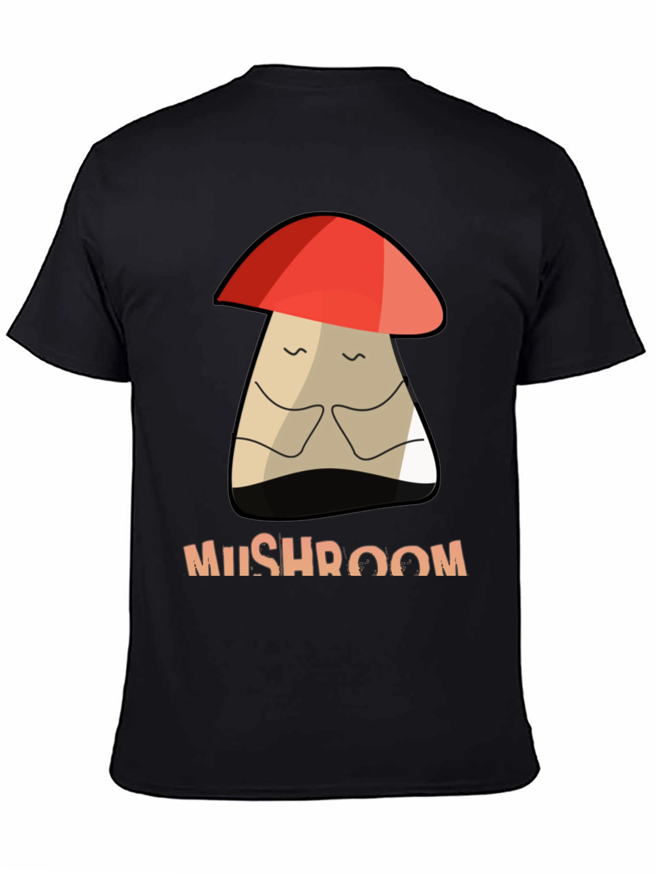 Black Mushroom Graphic Tee - Unisex Cotton T-Shirt view 4
