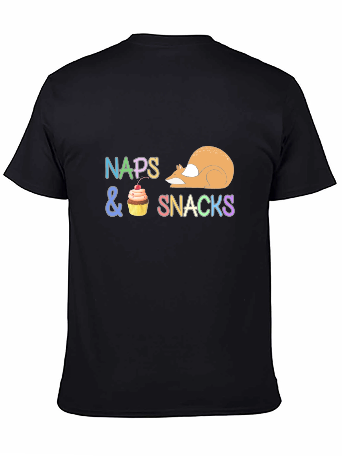 Black Naps & Snacks Graphic Tee - Cozy Comfort view 4