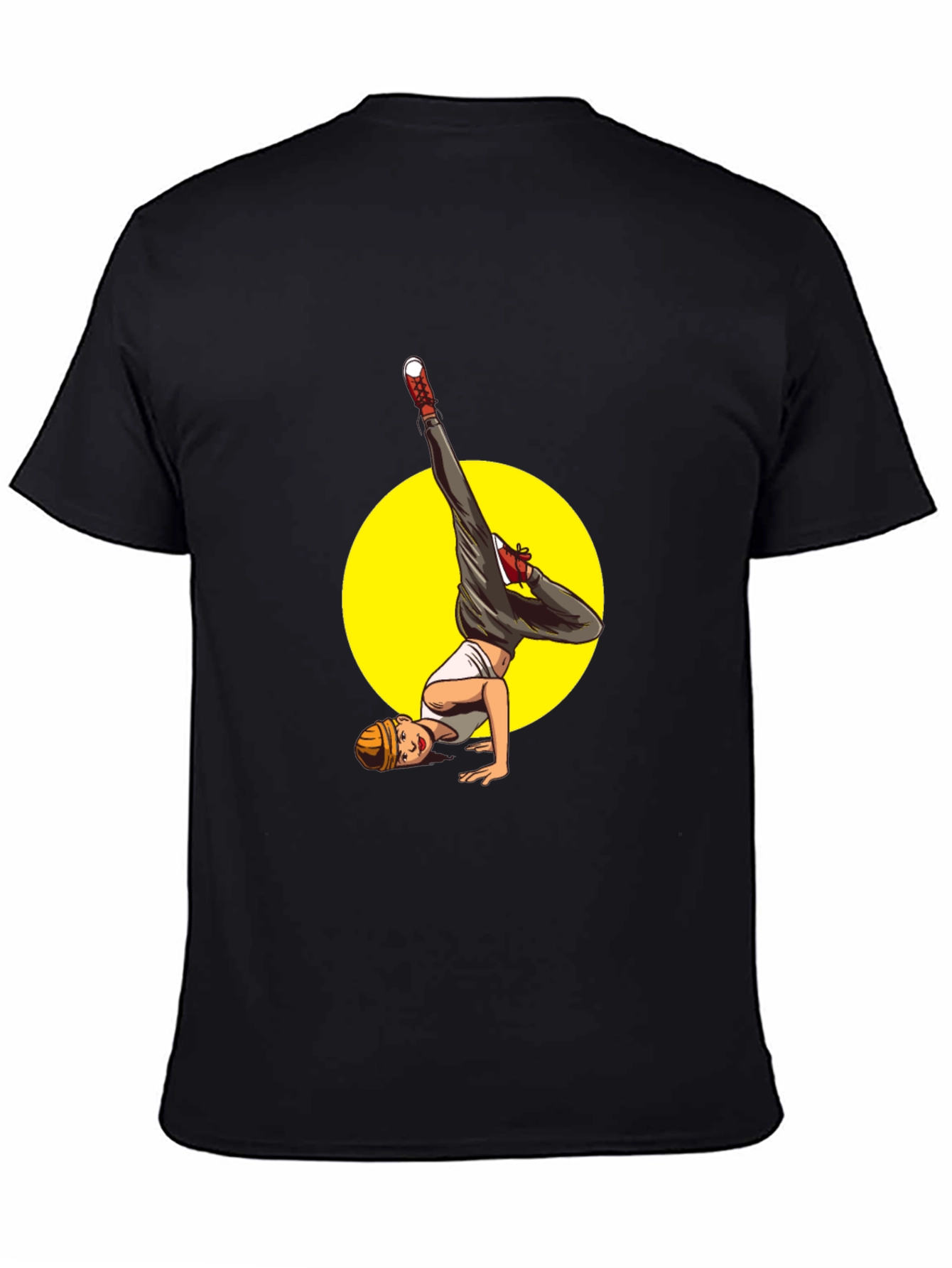 Black Black T-Shirt with Breakdancer Graphic view 4