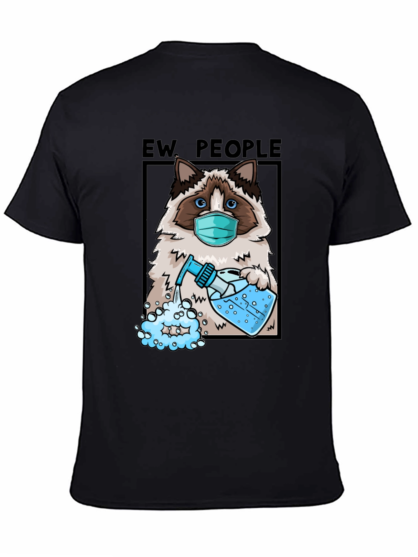Black Ew People Cat T-Shirt view 4