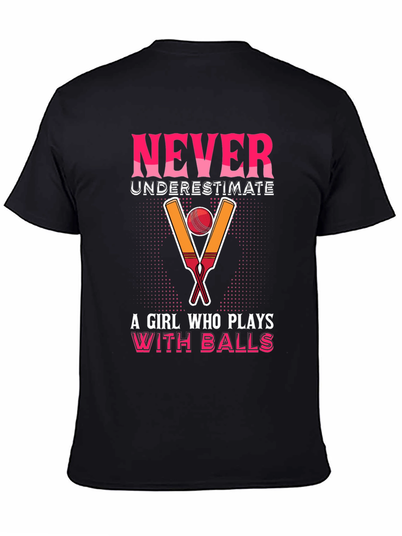 Black Never Underestimate A Girl Who Plays With Balls T-Shirt view 4