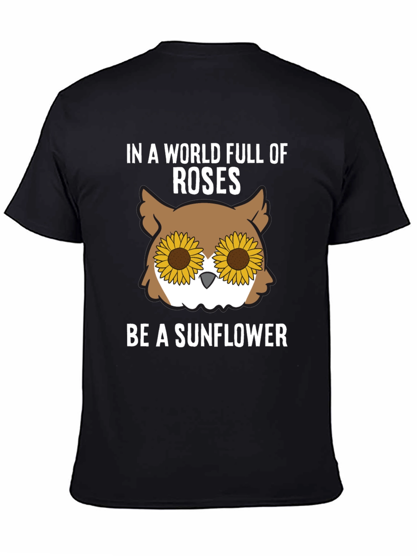 Black Sunflower Owl Graphic Tee - Be a Sunflower view 4