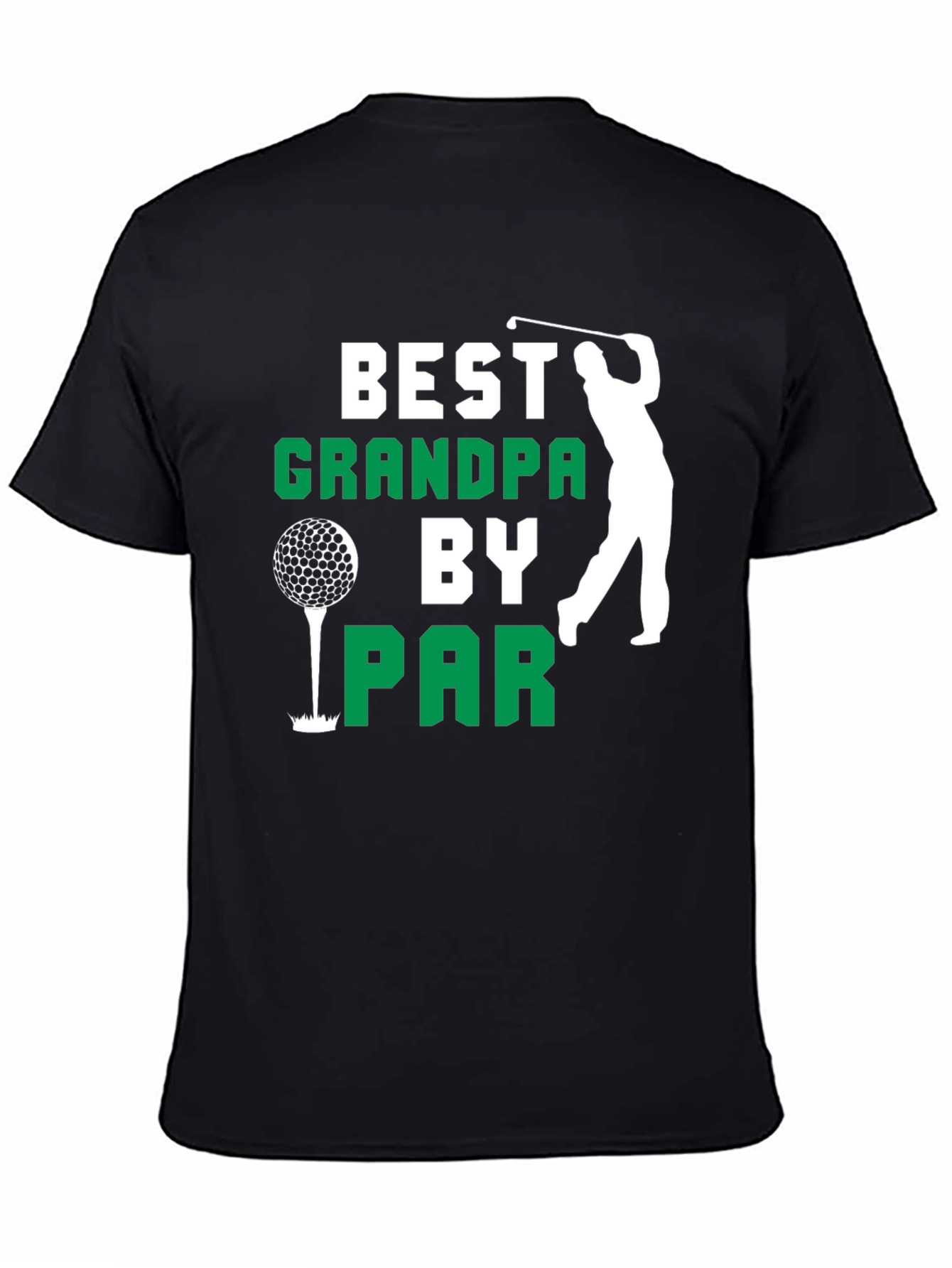Black Best Grandpa By Par Golf T-Shirt view 4