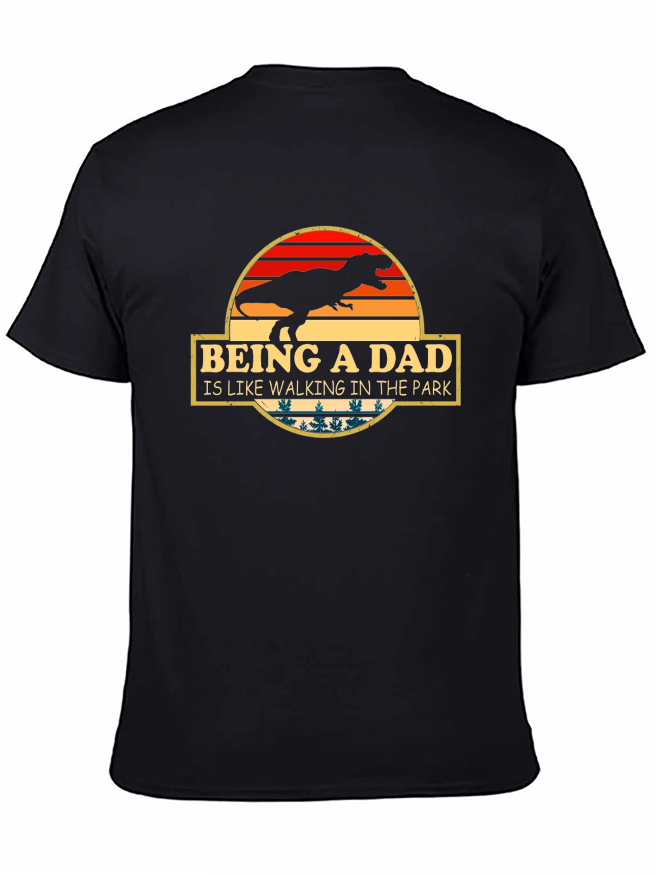 Black Being a Dad T-Rex T-Shirt view 4