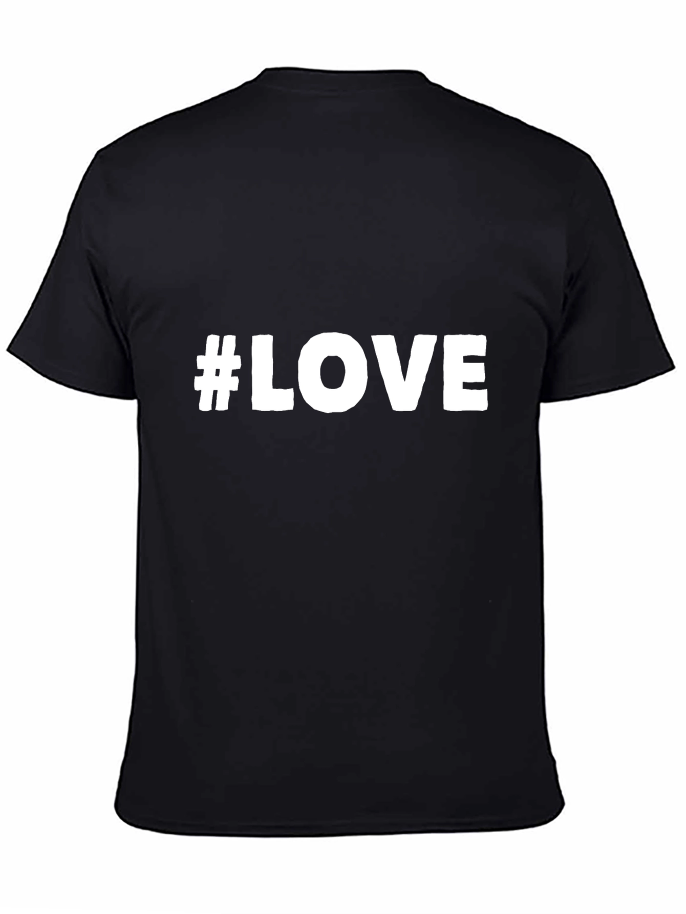 Black #LOVE Graphic Tee - Classic Black Cotton T-Shirt view 4