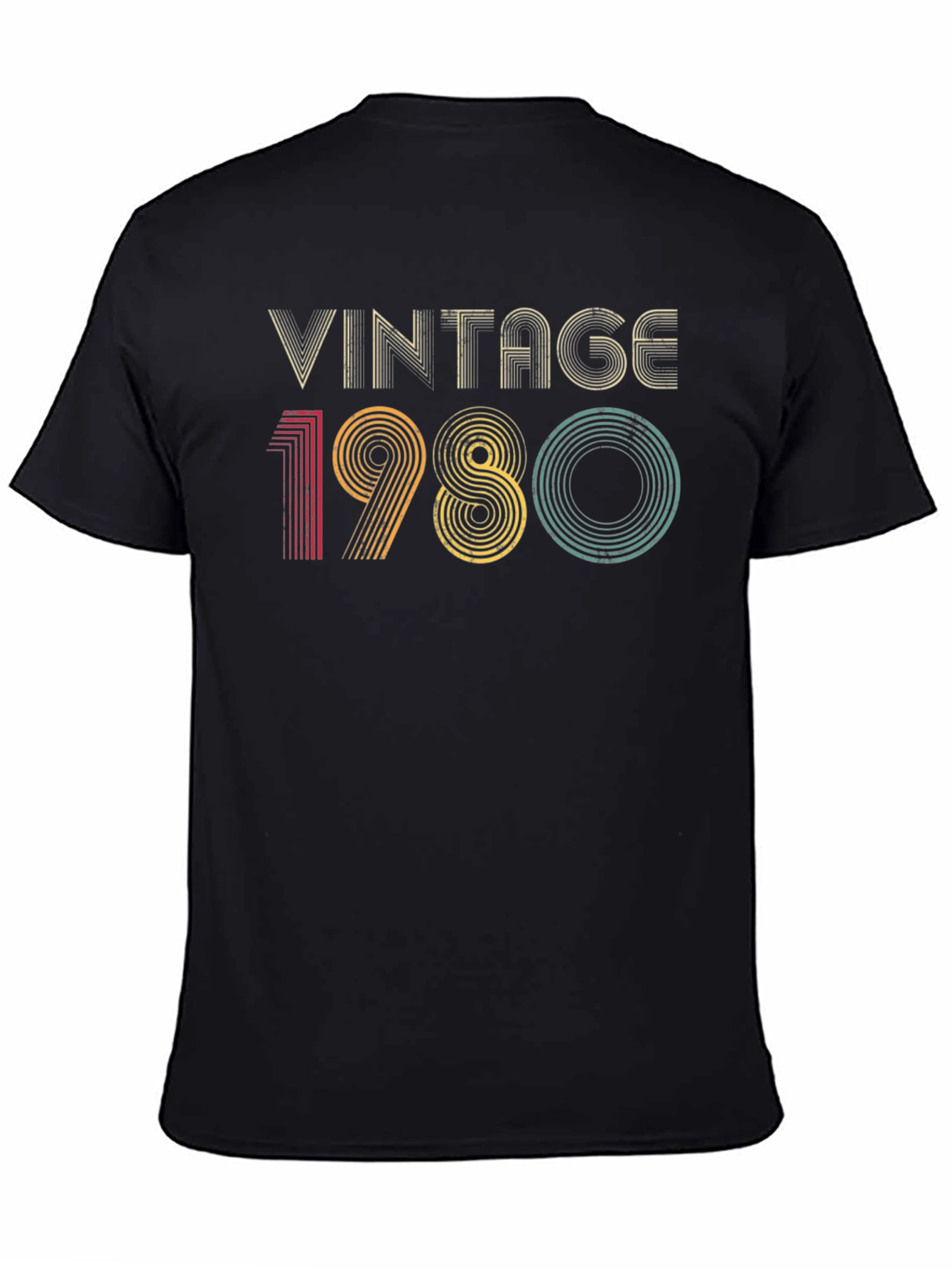 Black Vintage 1980 Graphic T-Shirt - Retro Style view 4