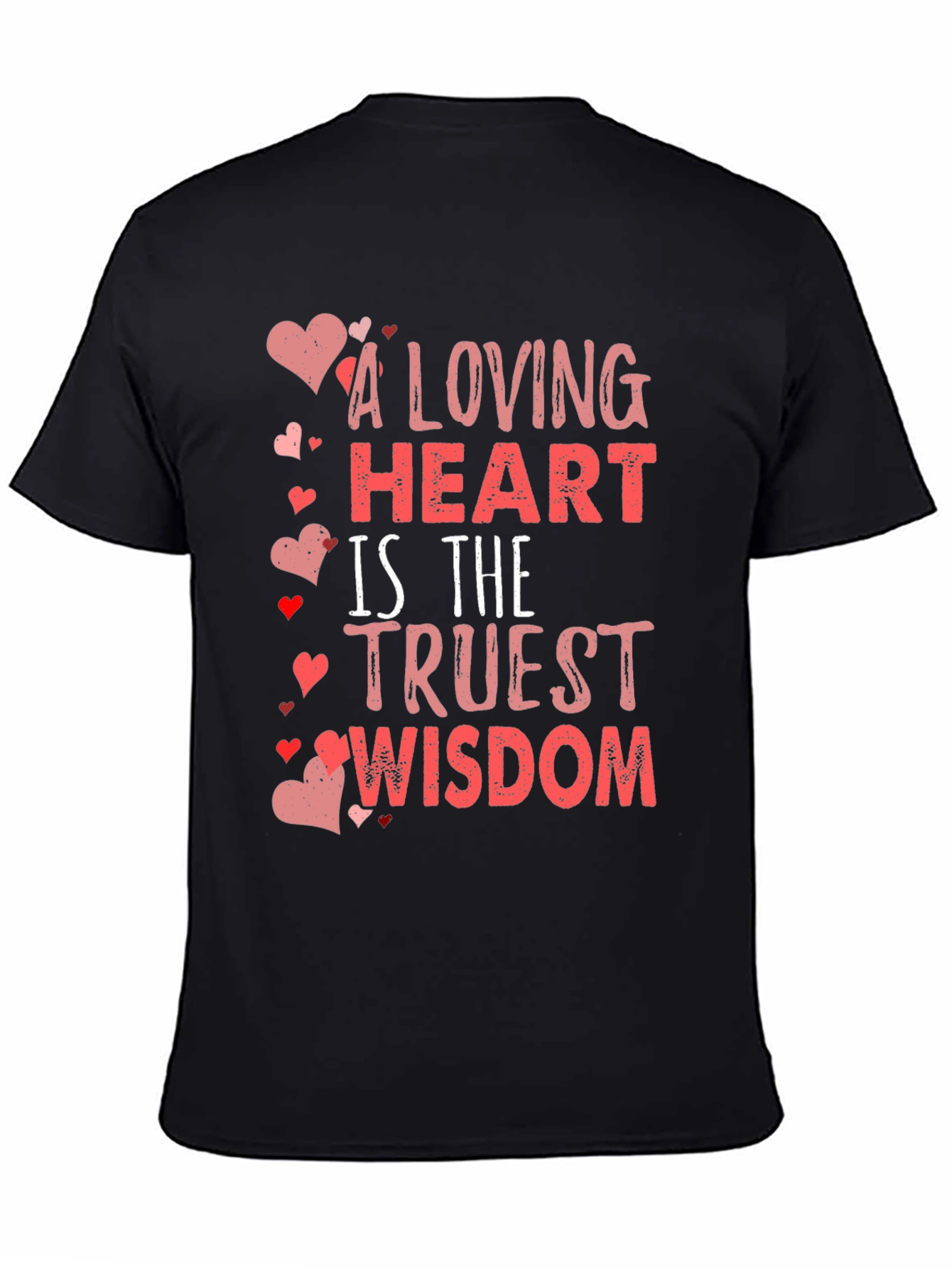 Black Loving Heart Wisdom Black T-Shirt view 4