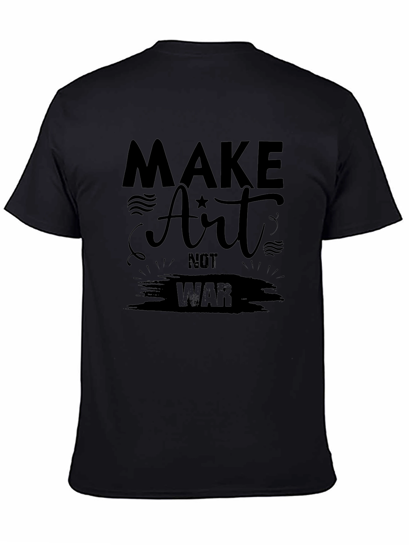 Black Make Art Not War Graphic Tee - Black view 4