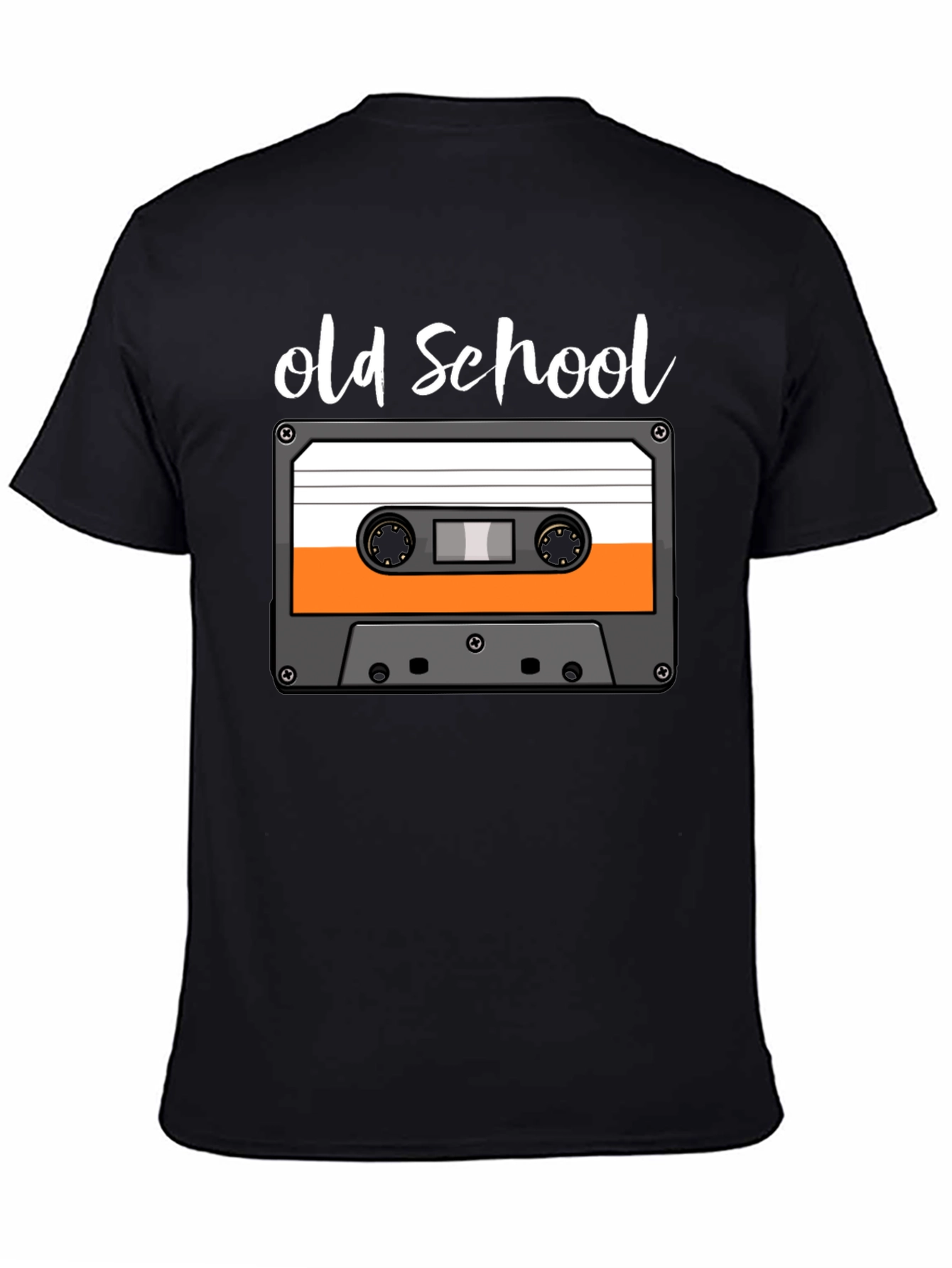 Black Old School Cassette Tape Graphic Tee view 4