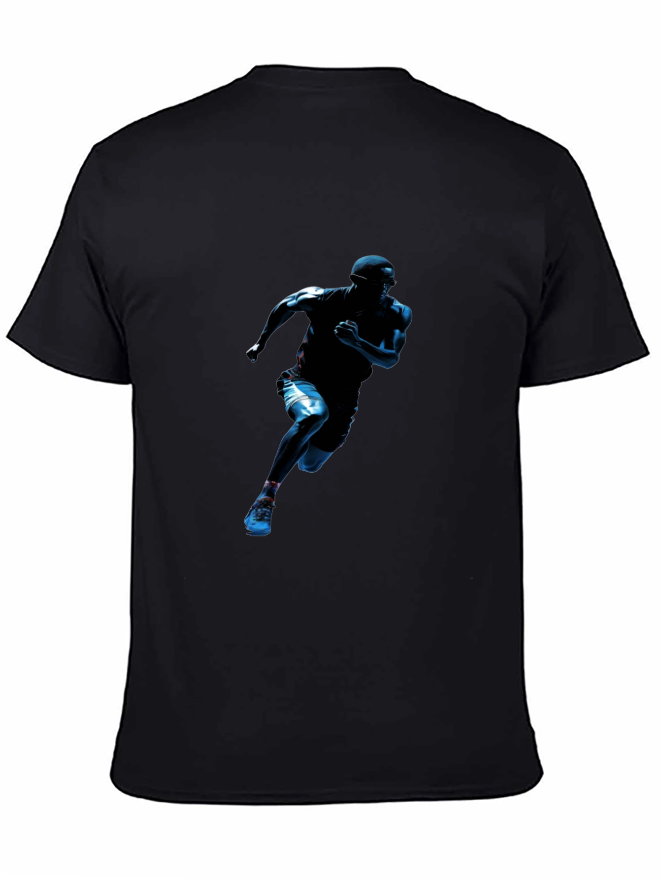 Black Running Man Graphic Black T-Shirt view 4