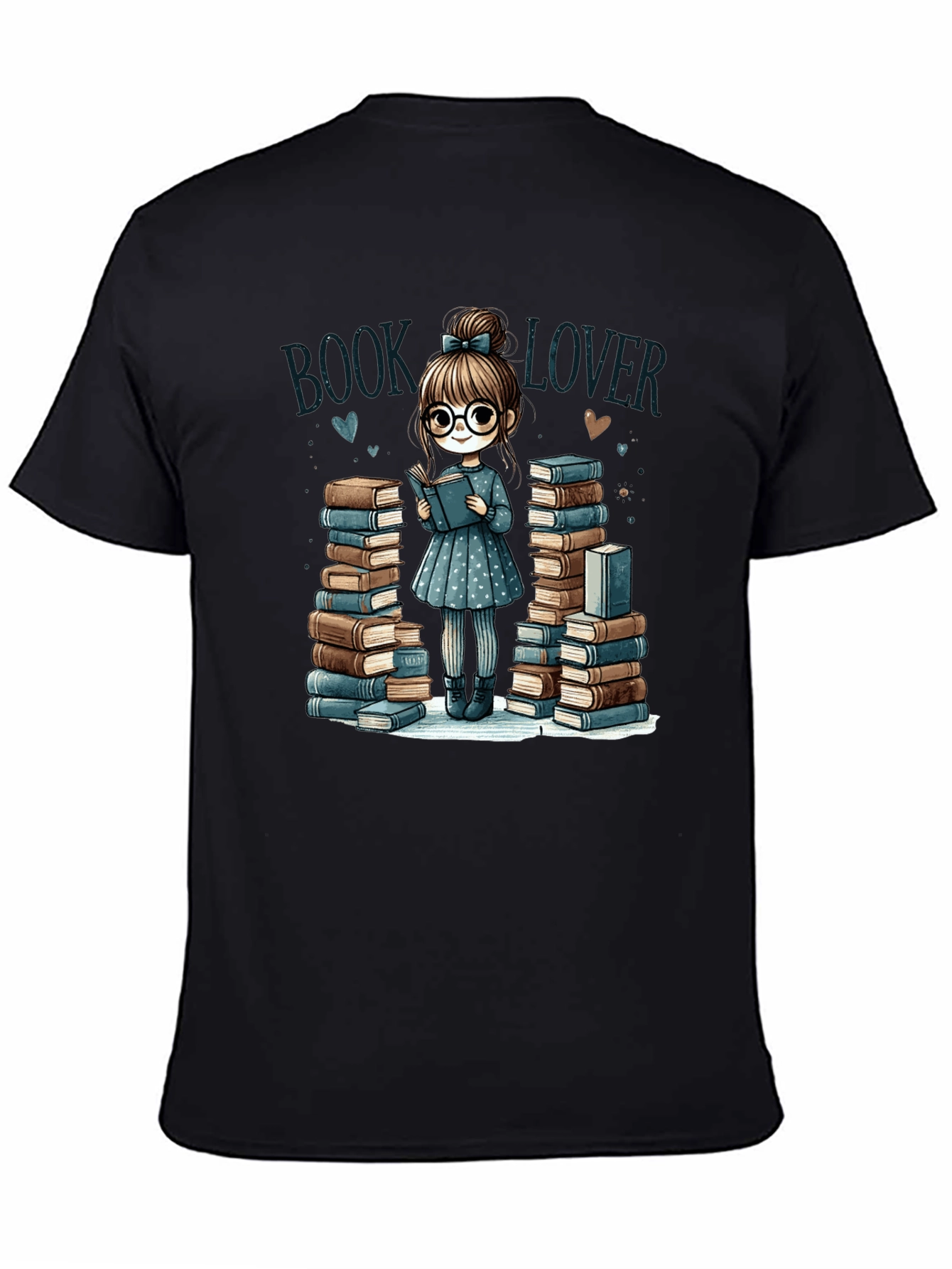 Black Book Lover T-Shirt: Adorable Reader Design view 4
