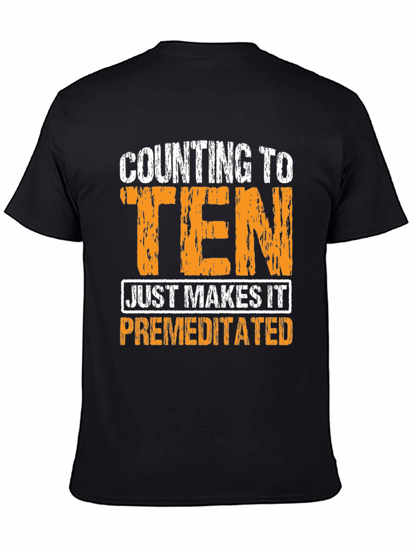Black Counting to Ten - Funny Graphic T-Shirt view 4