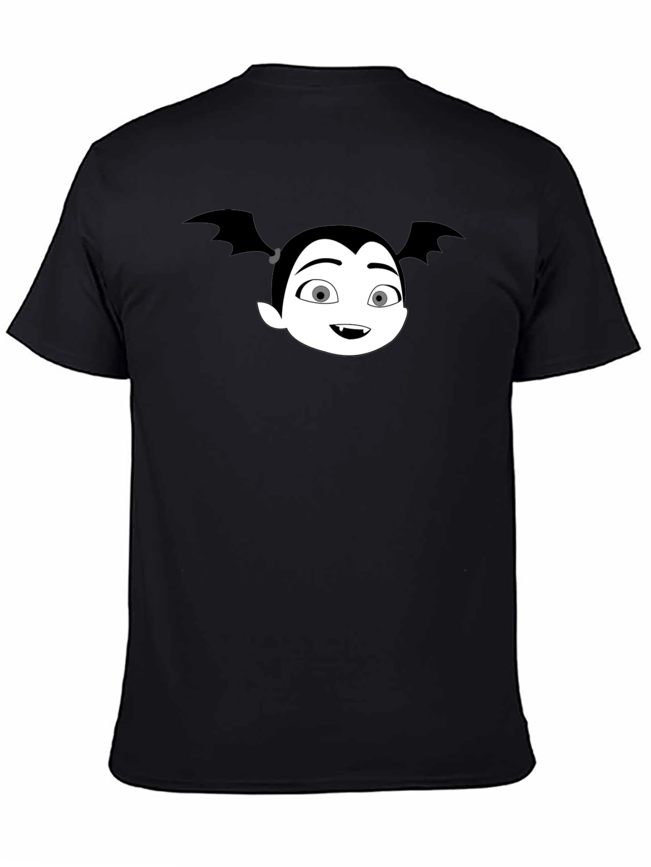 Black Cartoon Vampire Girl Graphic T-Shirt view 4