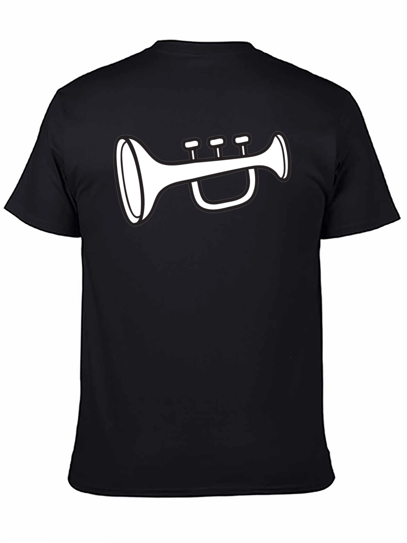 Black Trumpet Graphic Tee - Black Cotton T-Shirt view 4