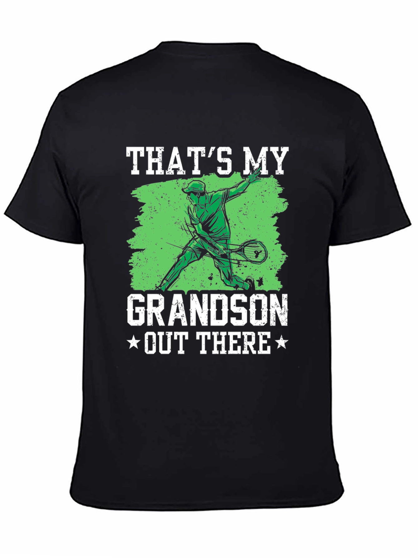 Black That's My Grandson Out There Tennis Graphic T-Shirt view 4
