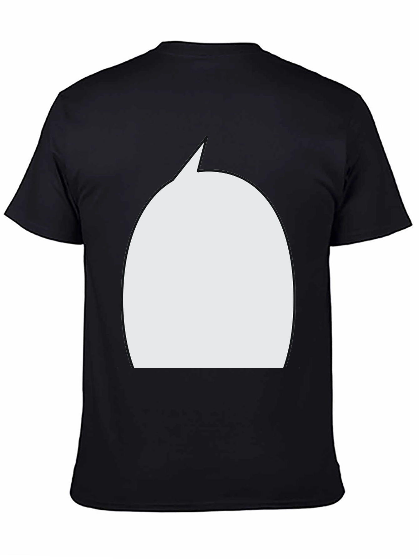 Black Statement T-Shirt: Bold Black Tee with White Speech Bubble view 4
