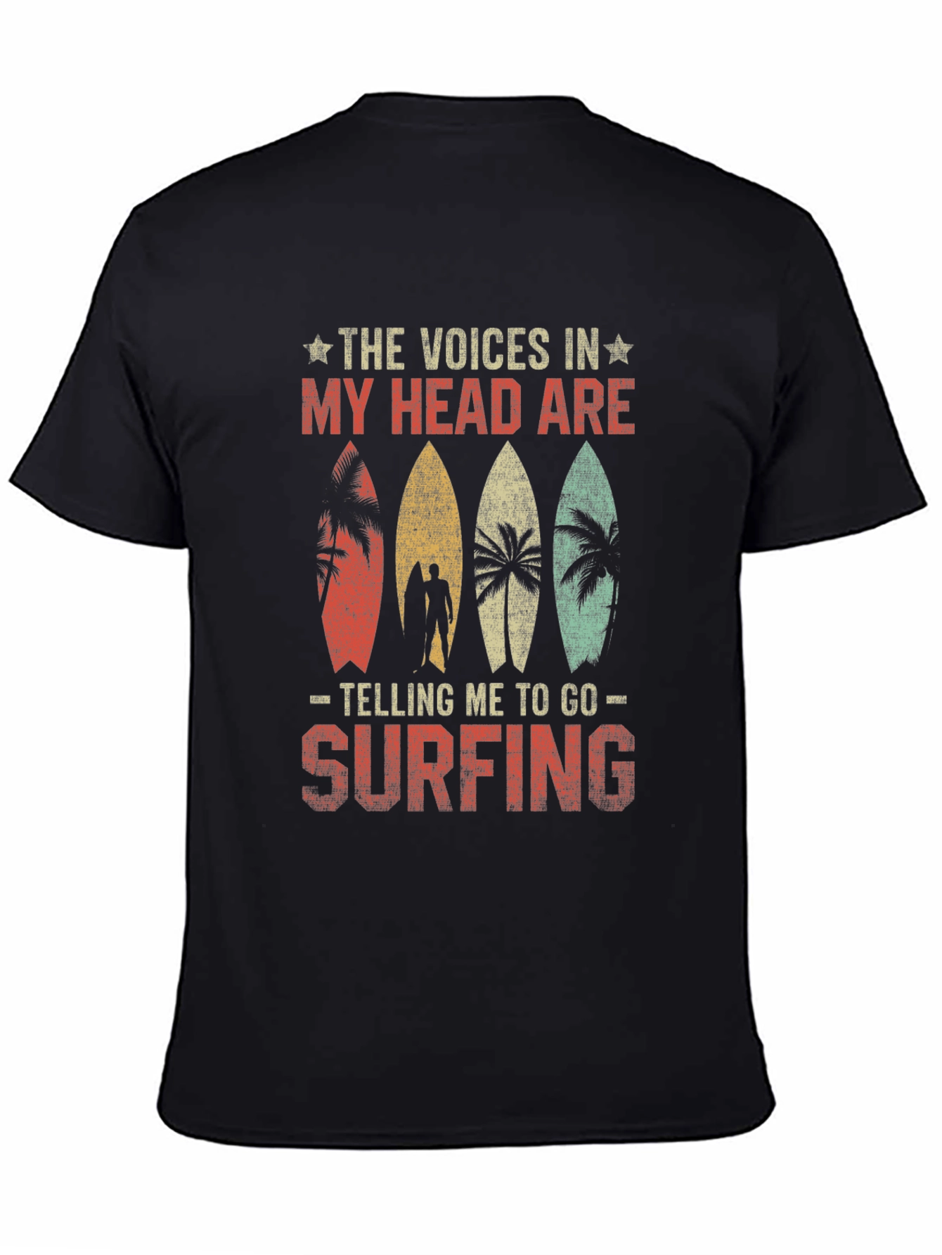 Black Surf's Up Tee - The Voices In My Head T-Shirt view 4