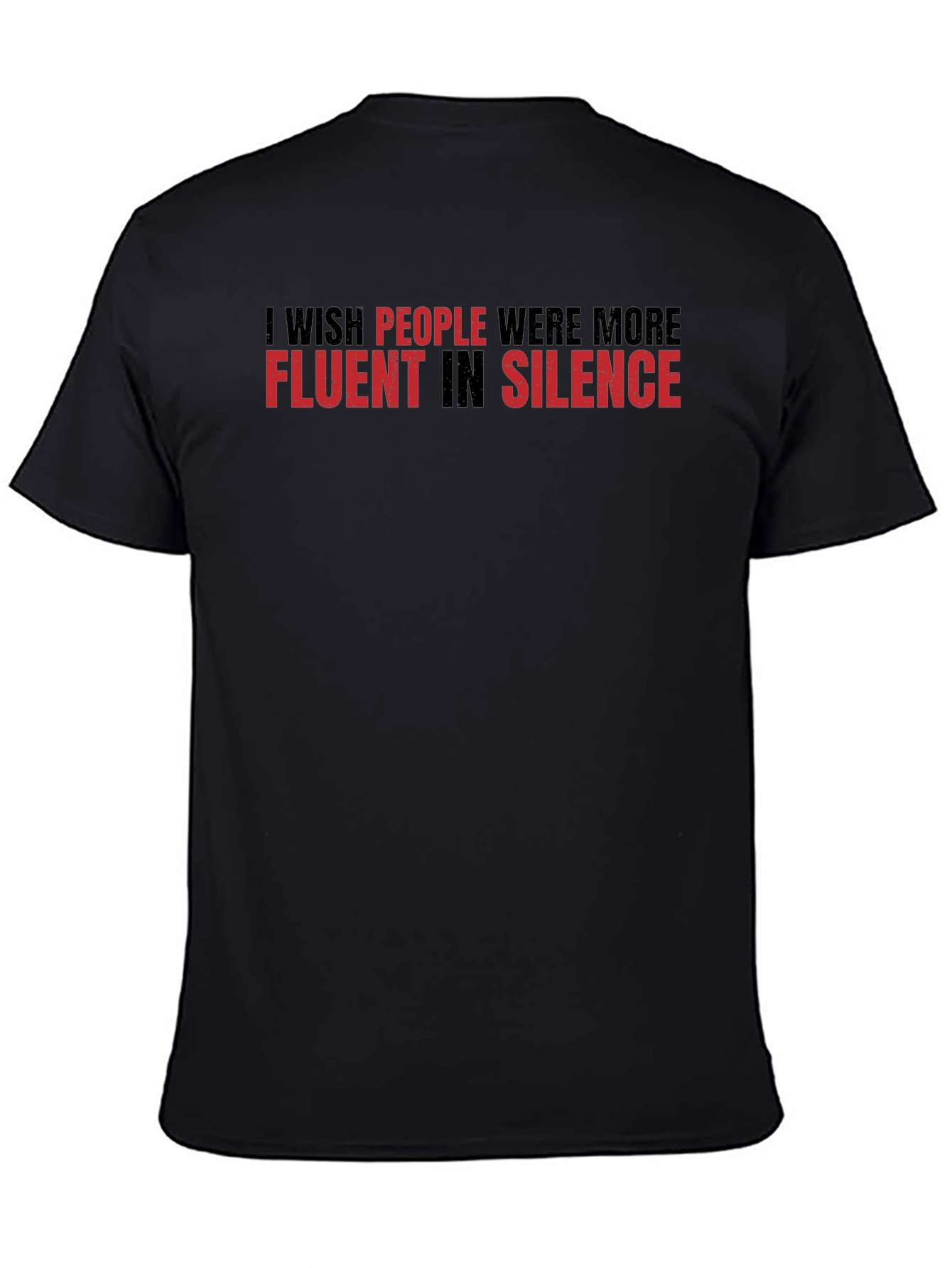 Black Fluent in Silence Graphic Tee - Black Cotton T-Shirt view 4
